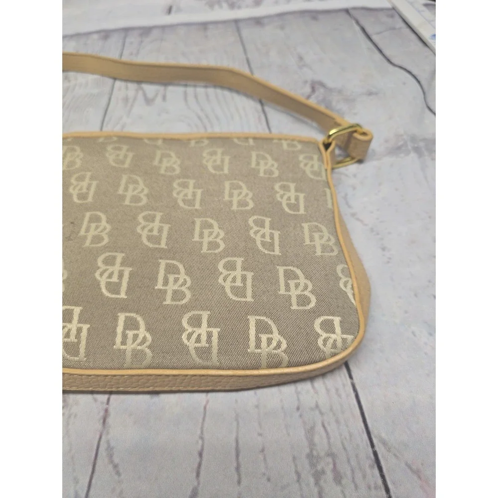 Vintage Dooney & Bourke 1975 Signature Monogram Purse – Gray/Blue Canvas